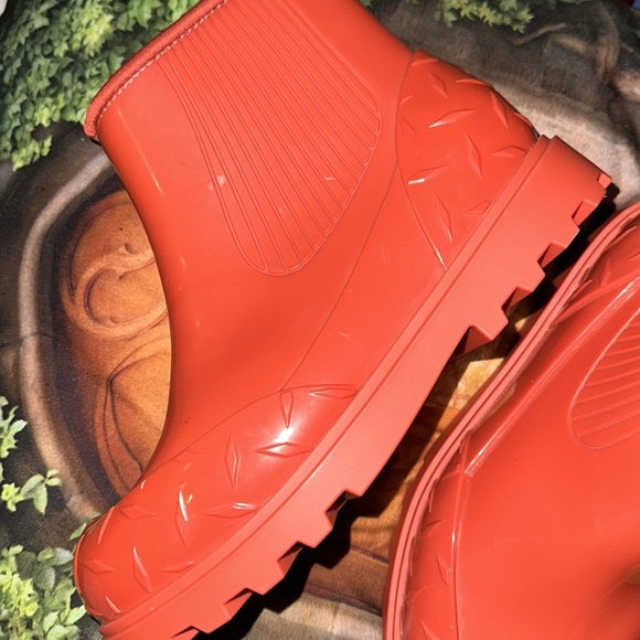 Melissa Burnt Orange Fusion Slip On Rain Booties, Size 8 - Picture 7 of 8